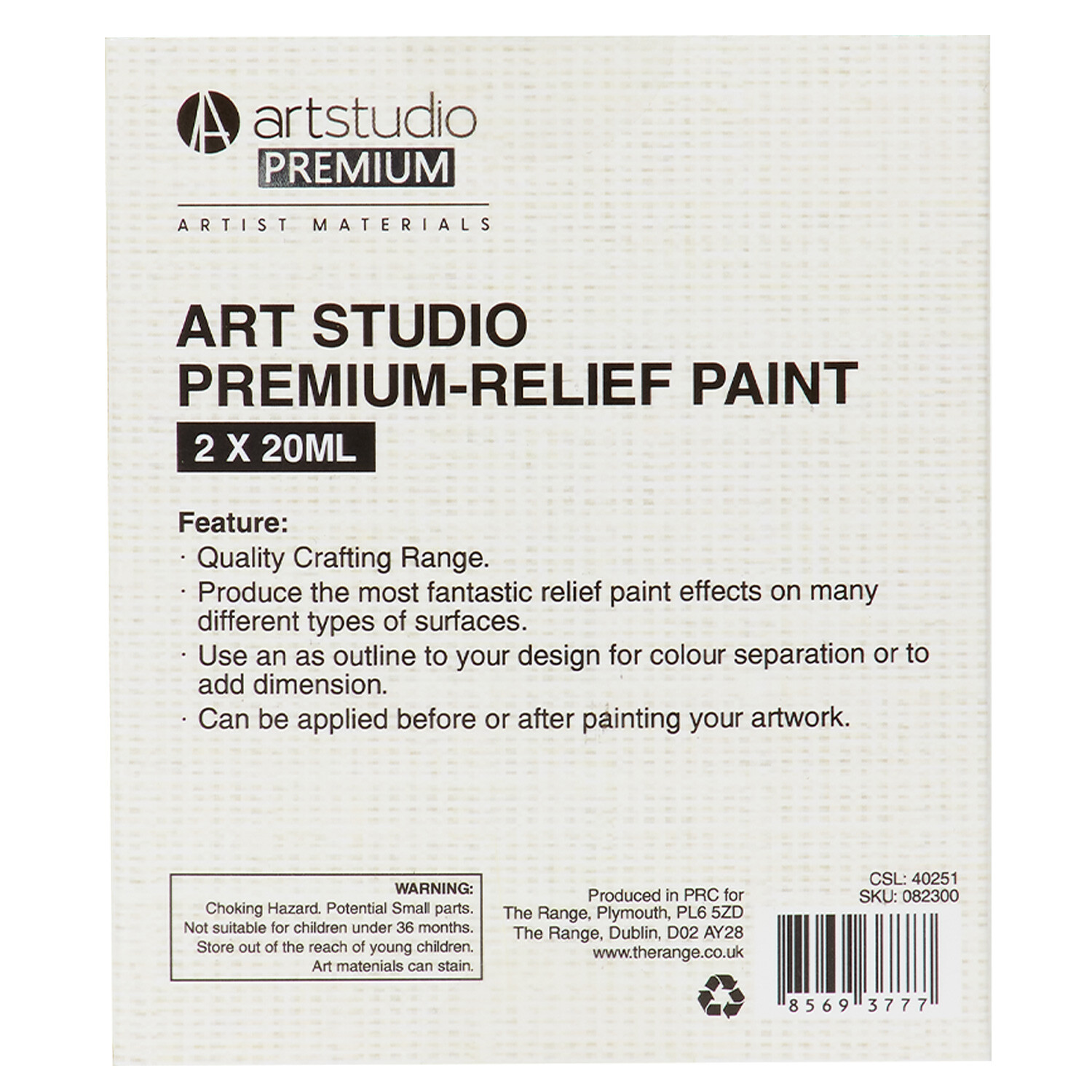 Art StudioPack of 2 Premium Relief Paints Image 3