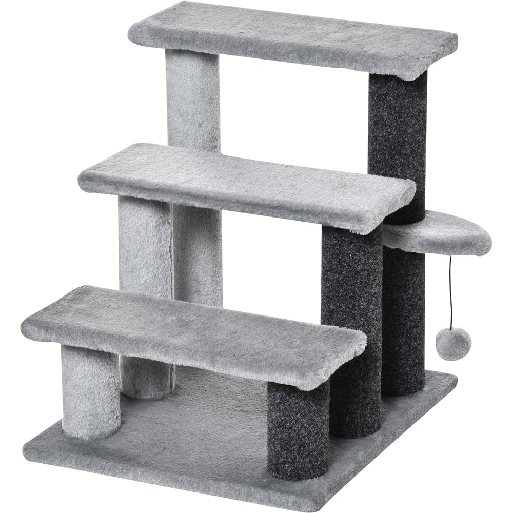 PawHut 3 Step Pet Stair Scratching Post Image 1