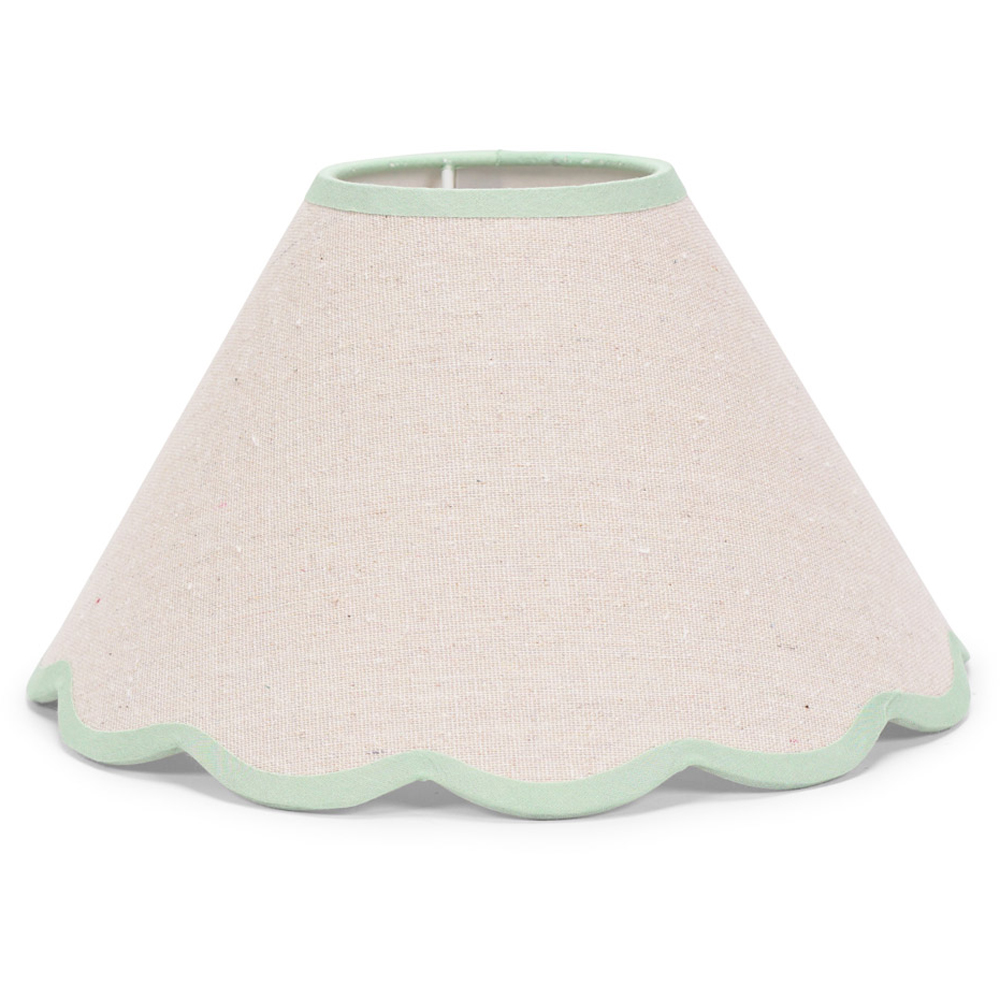 ValueLights Florie Tapered Natural and Green Scallop Lamp Shade Small  Image 1