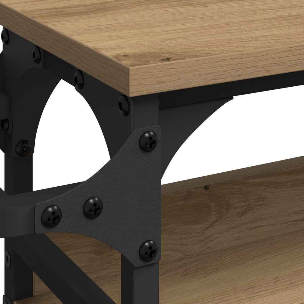 vidaXL 3 Shelf Artisan Oak Kitchen Trolley with Handle Image 8