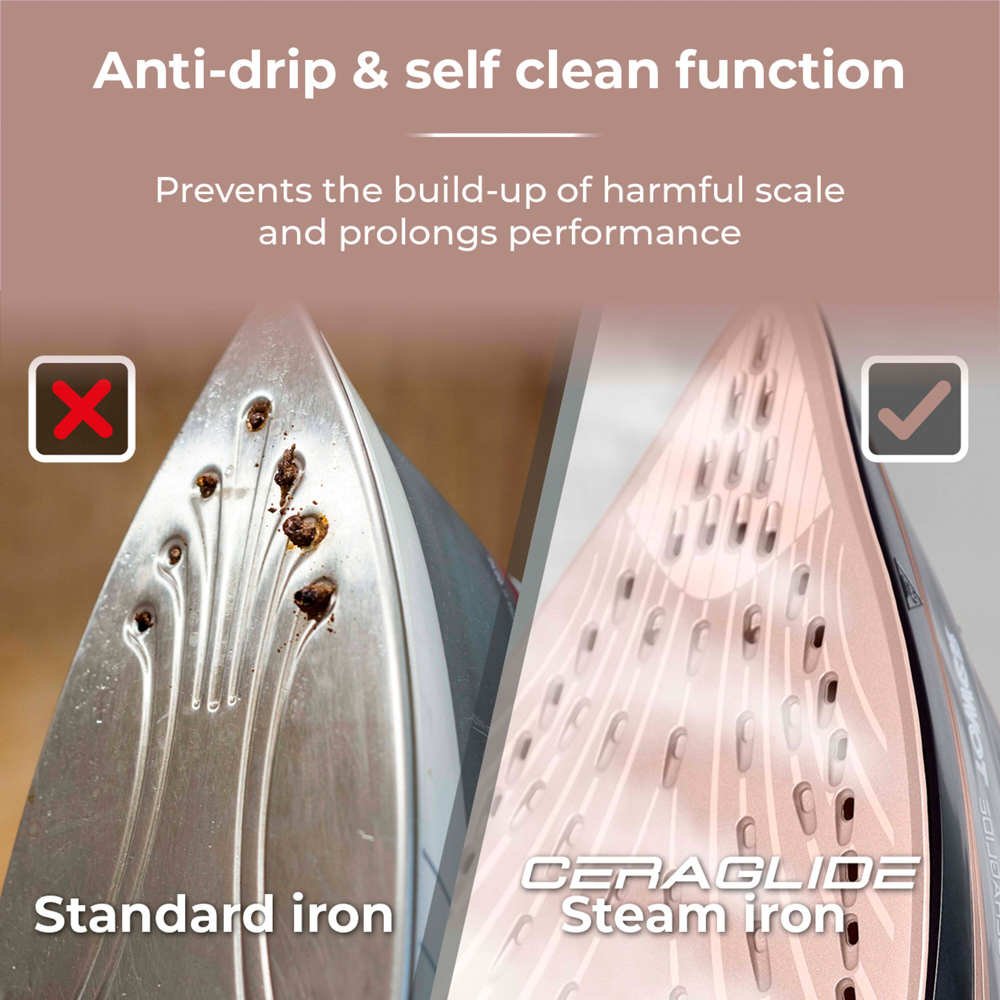 Tower CeraGlide Black and Rose Gold Ultra Speed Iron 3100W Image 7