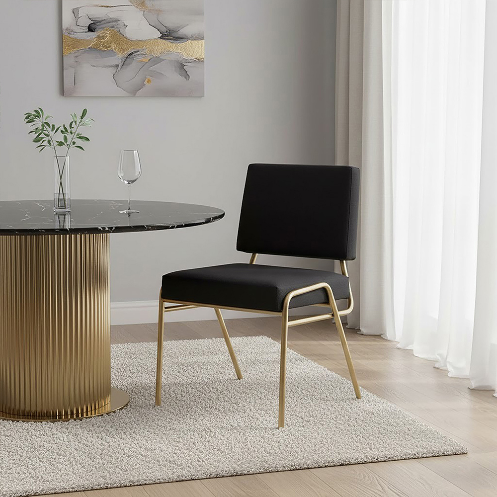 Premier Housewares Lexa Black Linen Accent Chair Image 3