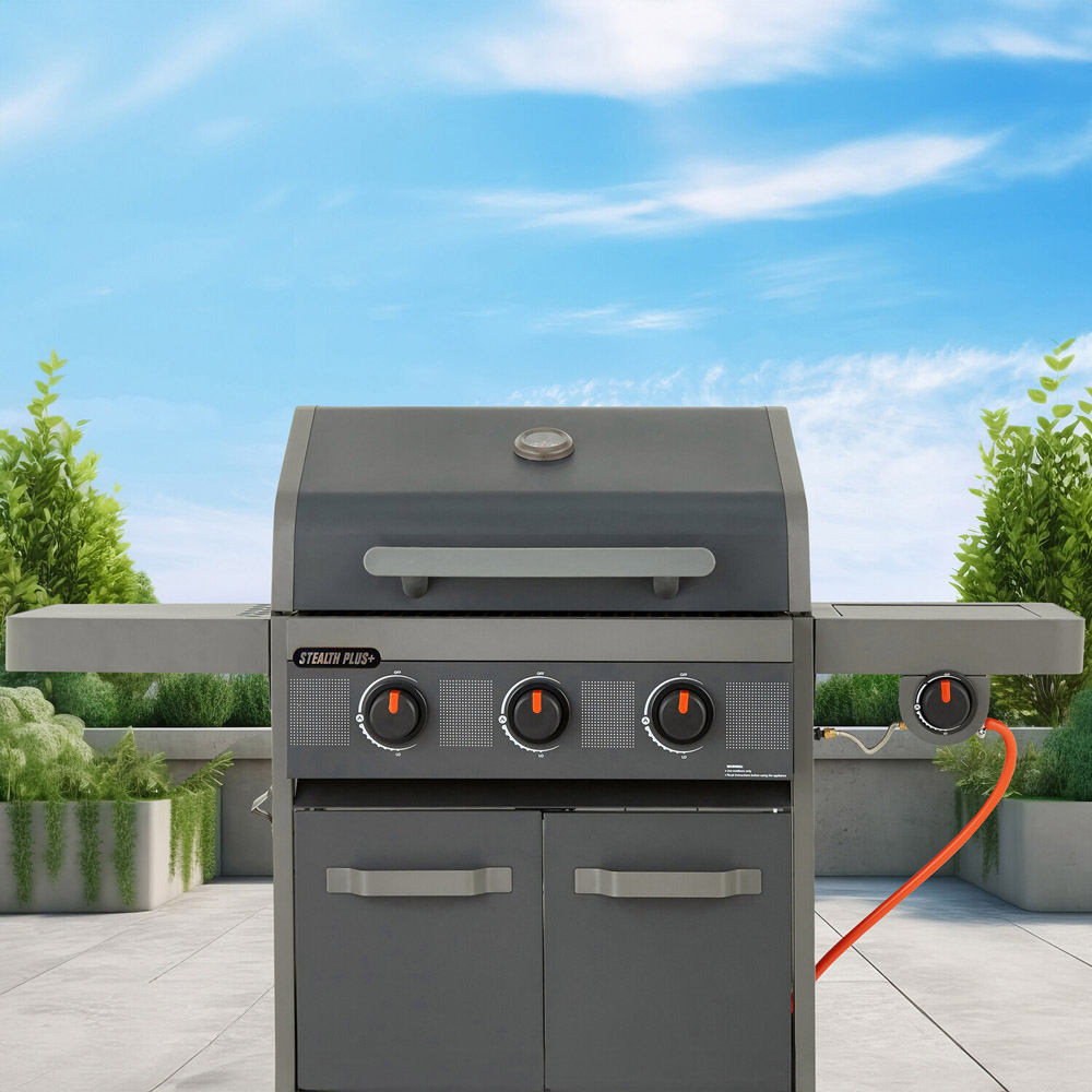 Arizona 3 Burner Gas BBQ with Side BurnerGrey Image 9