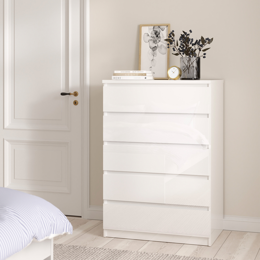 Florence Naia White High Gloss 3 Piece Bedroom Furniture Set Image 7