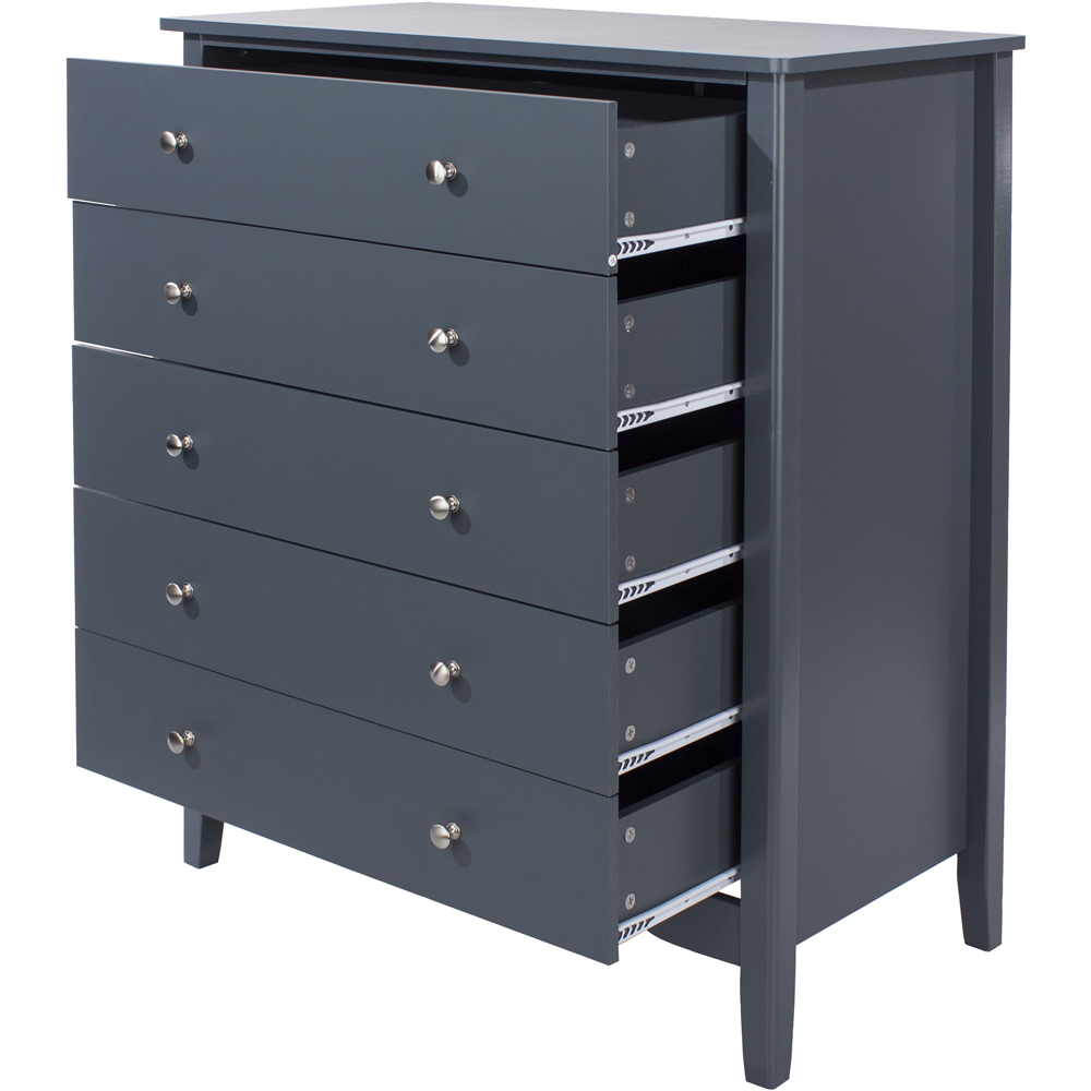 Core Products Como 5 Drawer Midnight Blue Chest of Drawers Image 5