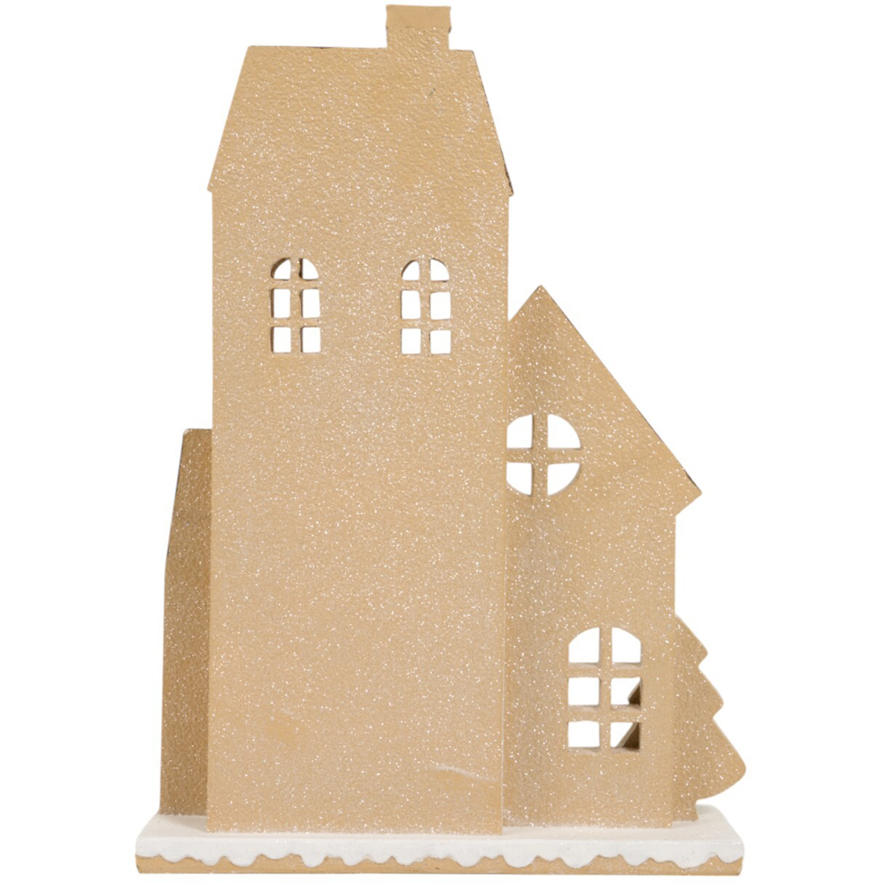 Frosted Gingerbread House Standing DecorationNatural Image 3