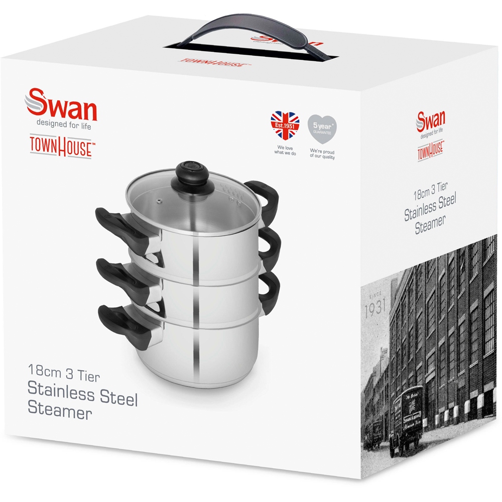 Swan Townhouse 3 Tier Stainless Steel Steamer Image 8