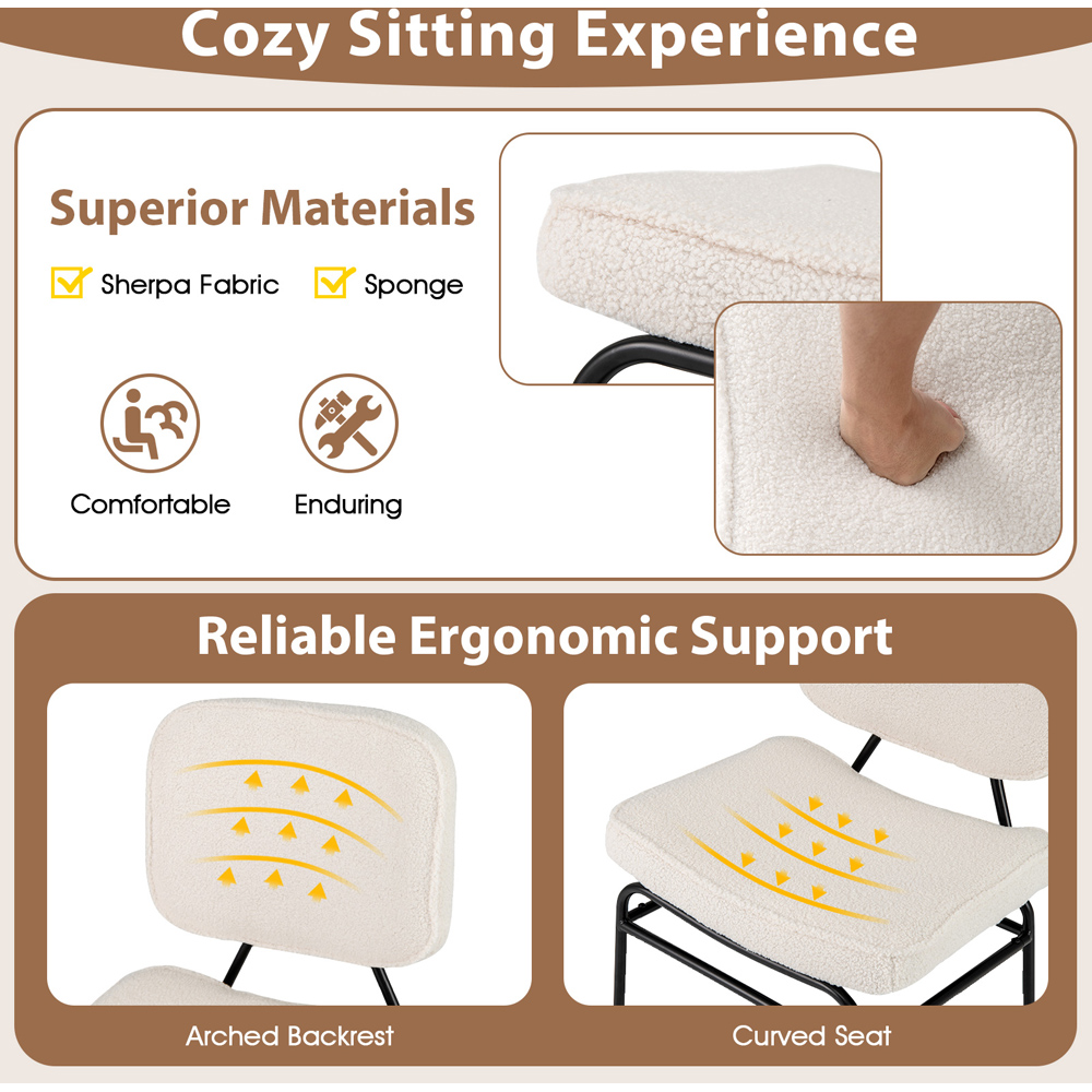 Costway White Upholstered Accent Chair Image 4