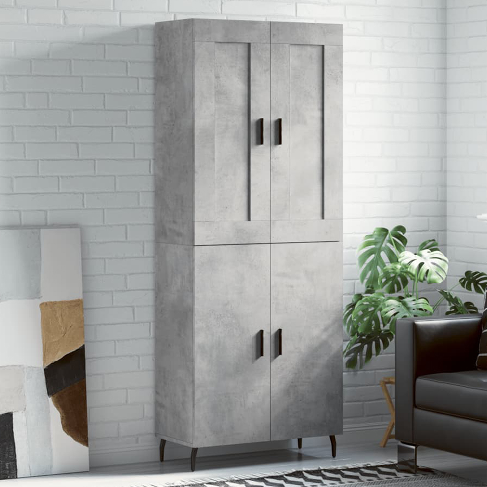 vidaXL 4 Door Concrete Grey Highboard Image 1