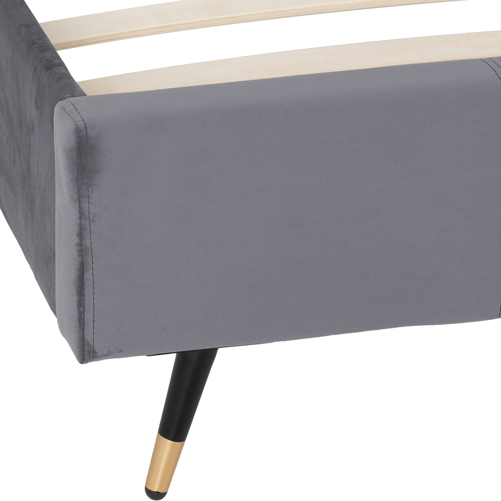 Seconique Freya Double Grey Velvet Touch Bed Frame Image 5