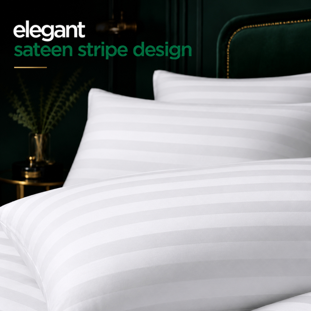 Opulent Home King Size White Striped Summer Duvet Set 1.5 Tog Image 2