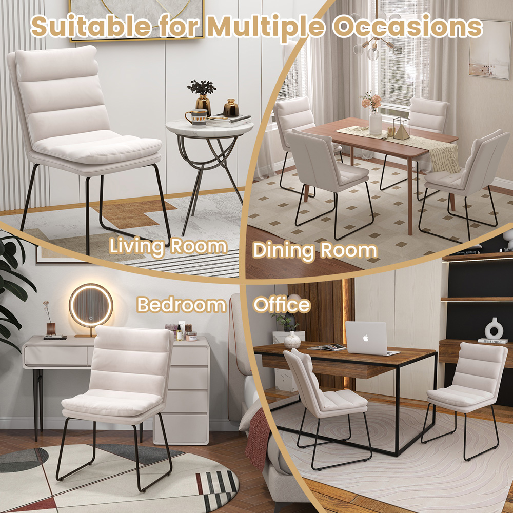 Costway White Upholstered Accent Chair Image 7