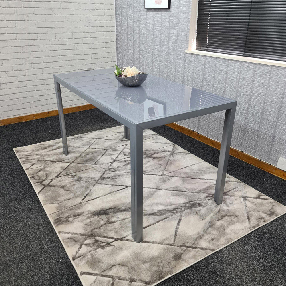 Portland Kosy Koala 4 Seater Modern Glass Dining Set Grey Image 3