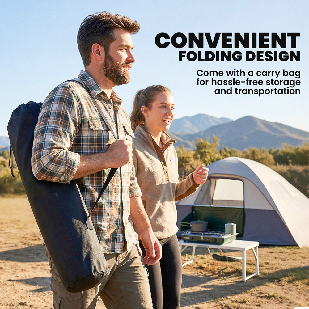 Outsunny Dark Blue Padded Foldable Camping Chair with Side Pocket Image 7