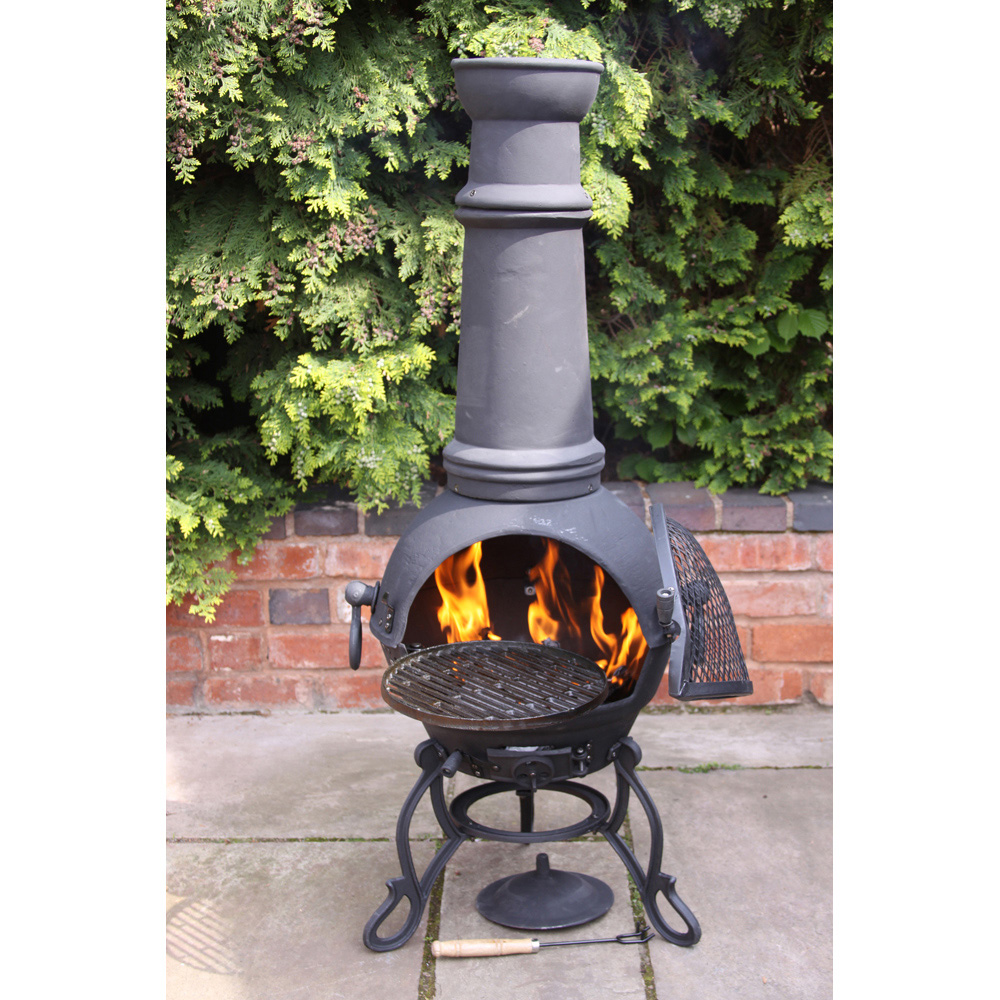 Gardeco Toledo Extra Large Black Cast Iron Chimenea Image 2
