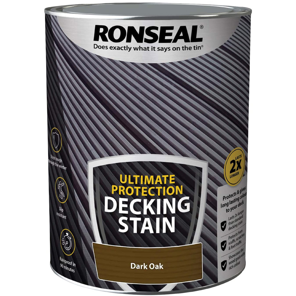 Ronseal Ultimate Protection Dark Oak Decking Stain 5L Image 2