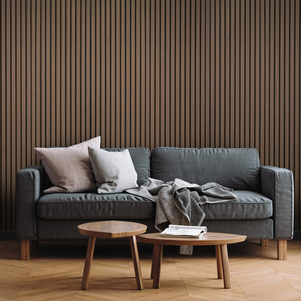 Fuse Acoustic Smoked Oak Wooden Wall Panel 2.4 x 0.6m Image 1
