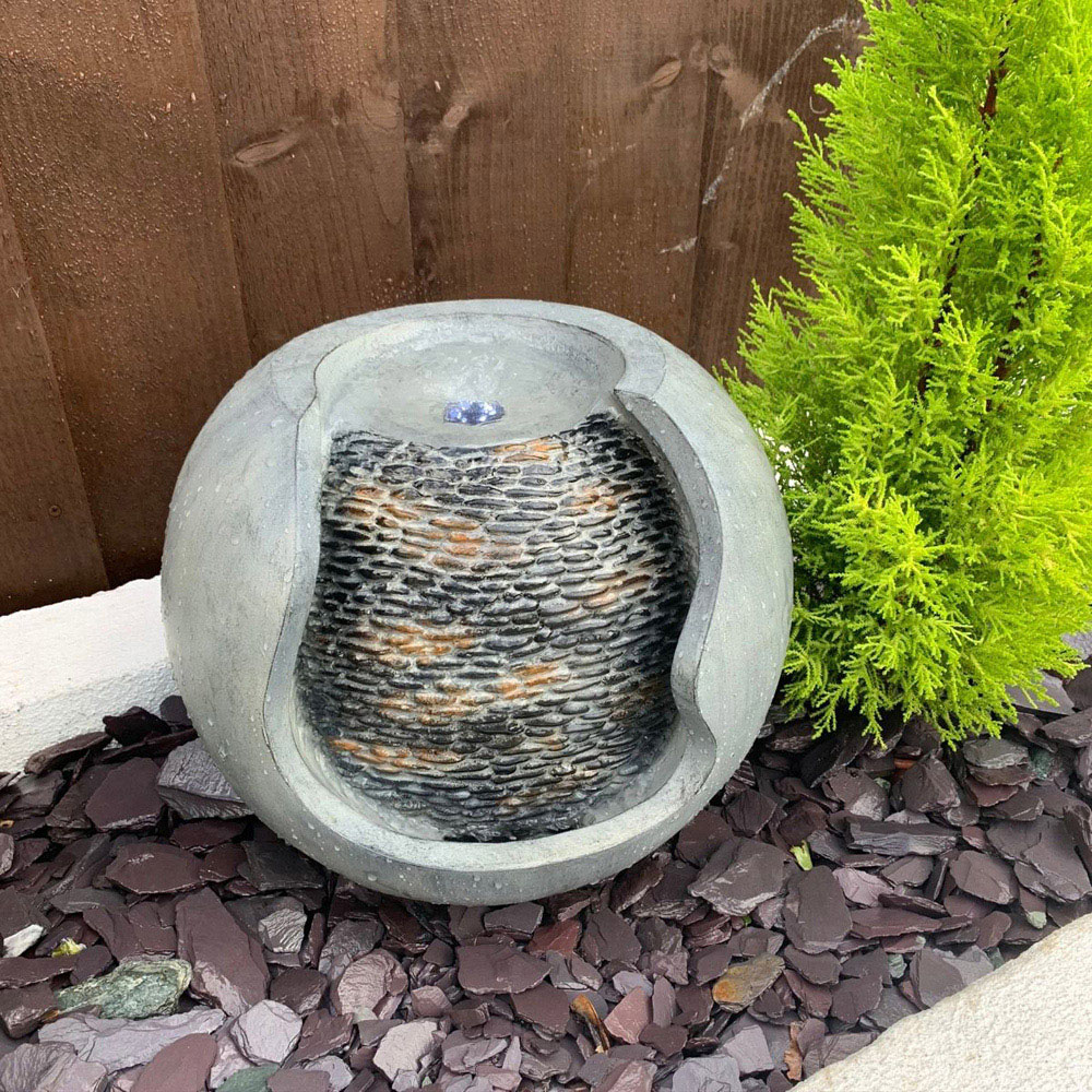 Tranquillity Pebble Urn Solar Powered LED Water Feature Image 2