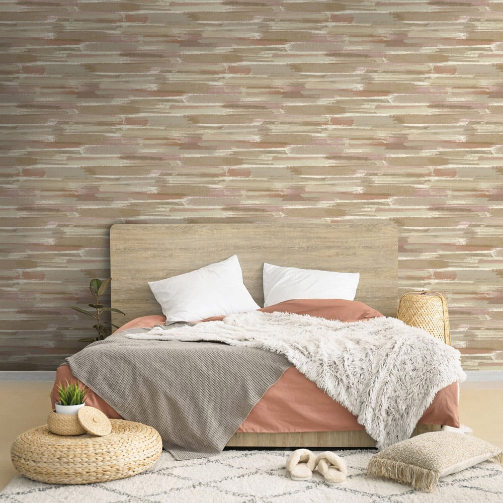 Holden Brushmarks Beige Coral Wallpaper Image 3