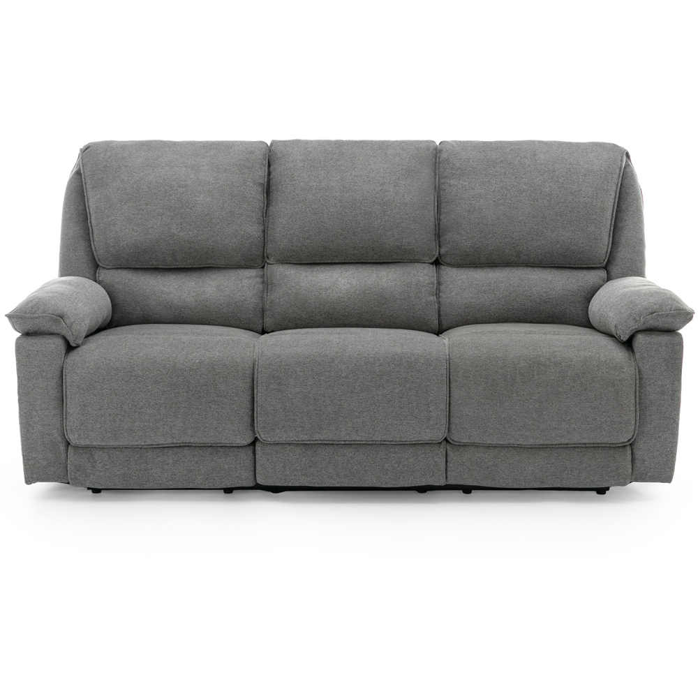 Furniture Online Sydney 3 Seater Grey Manual Recliner Sofa with Drinks Console Image 3