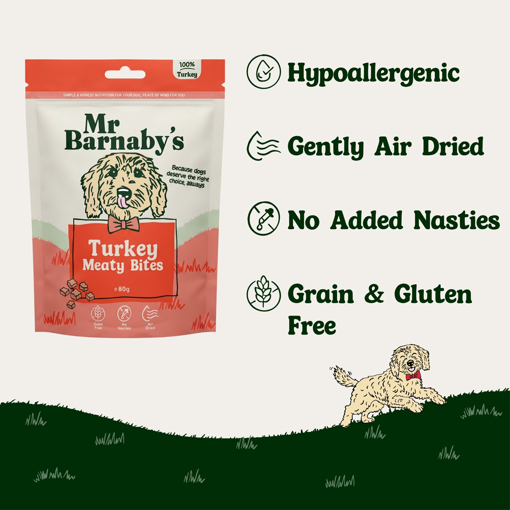 Mr Barnaby's Turkey Meaty Bites Dog Treats 80g 2 Pack Image 5
