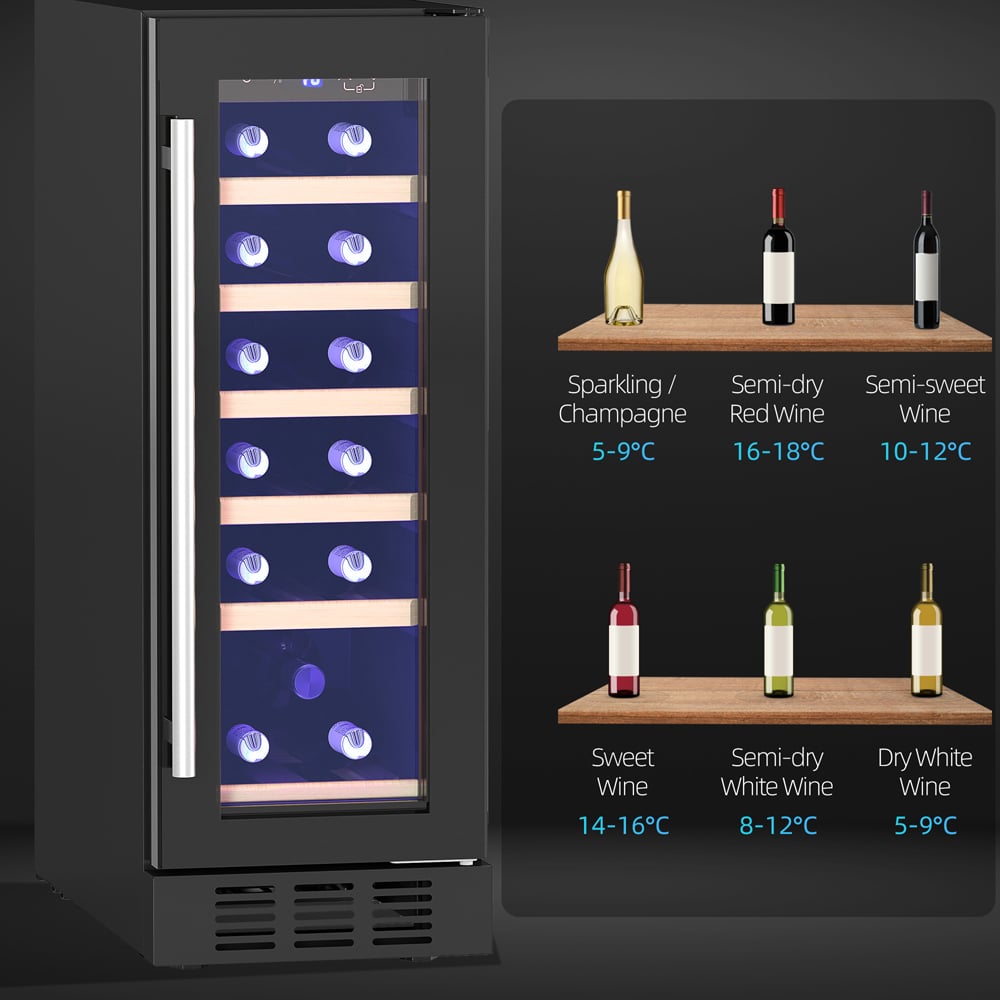 HOMCOM 800-243V70BK Black 19 Bottle Freestanding Wine Cooler Fridge Image 3