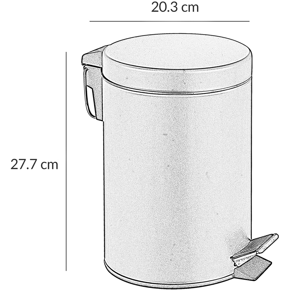 Innoteck Essentials Grey Stainless Steel Pedal Bin 5L Image 5