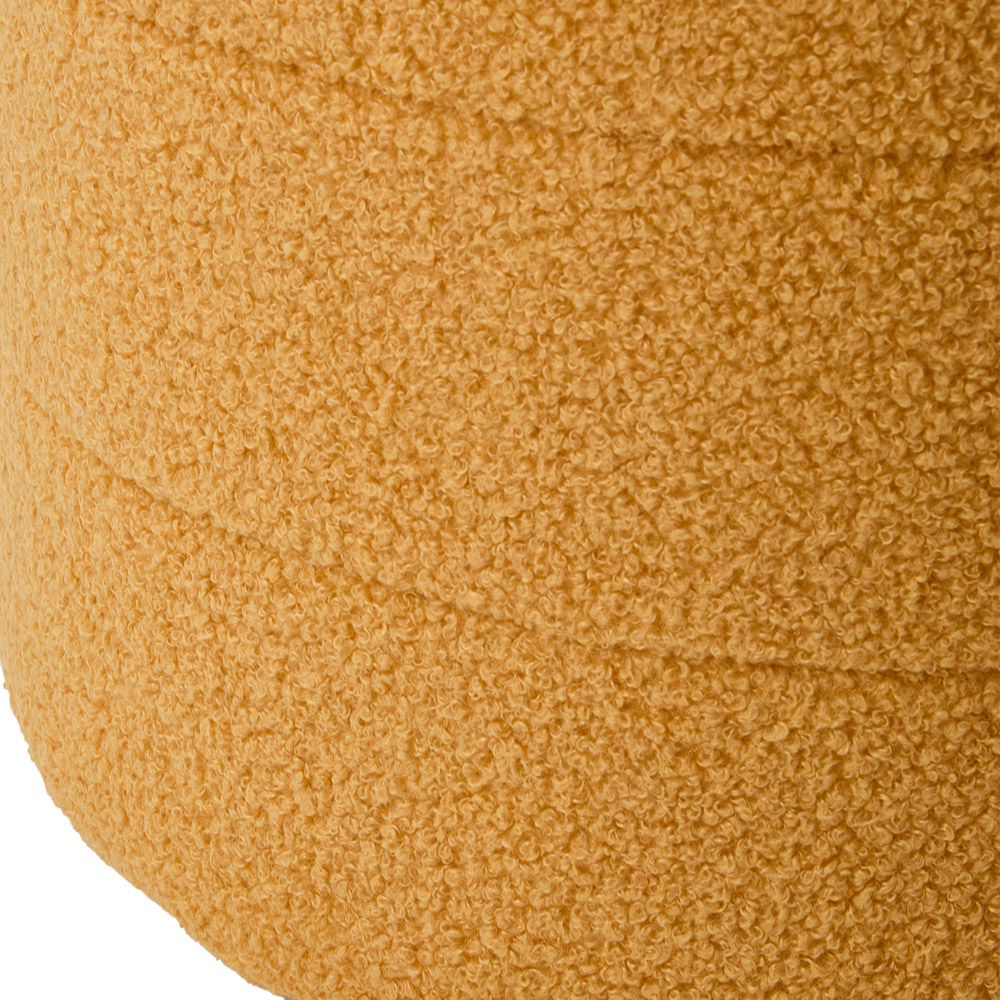 Living and Home Mustard Yellow Teddy Fleece Tub Design Round Footstool Image 6