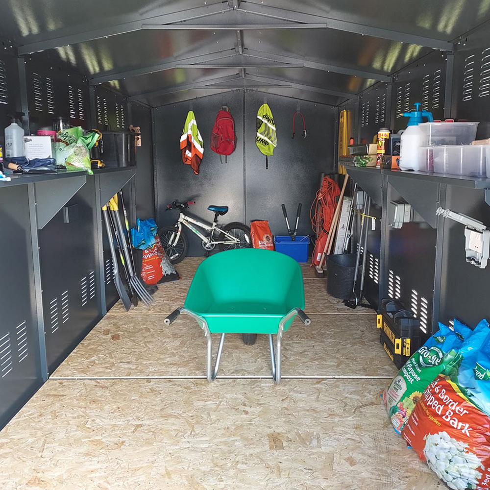 Asgard Gladiator 7 x 18ft Double Door Green High Security Apex Garden Shed Image 8