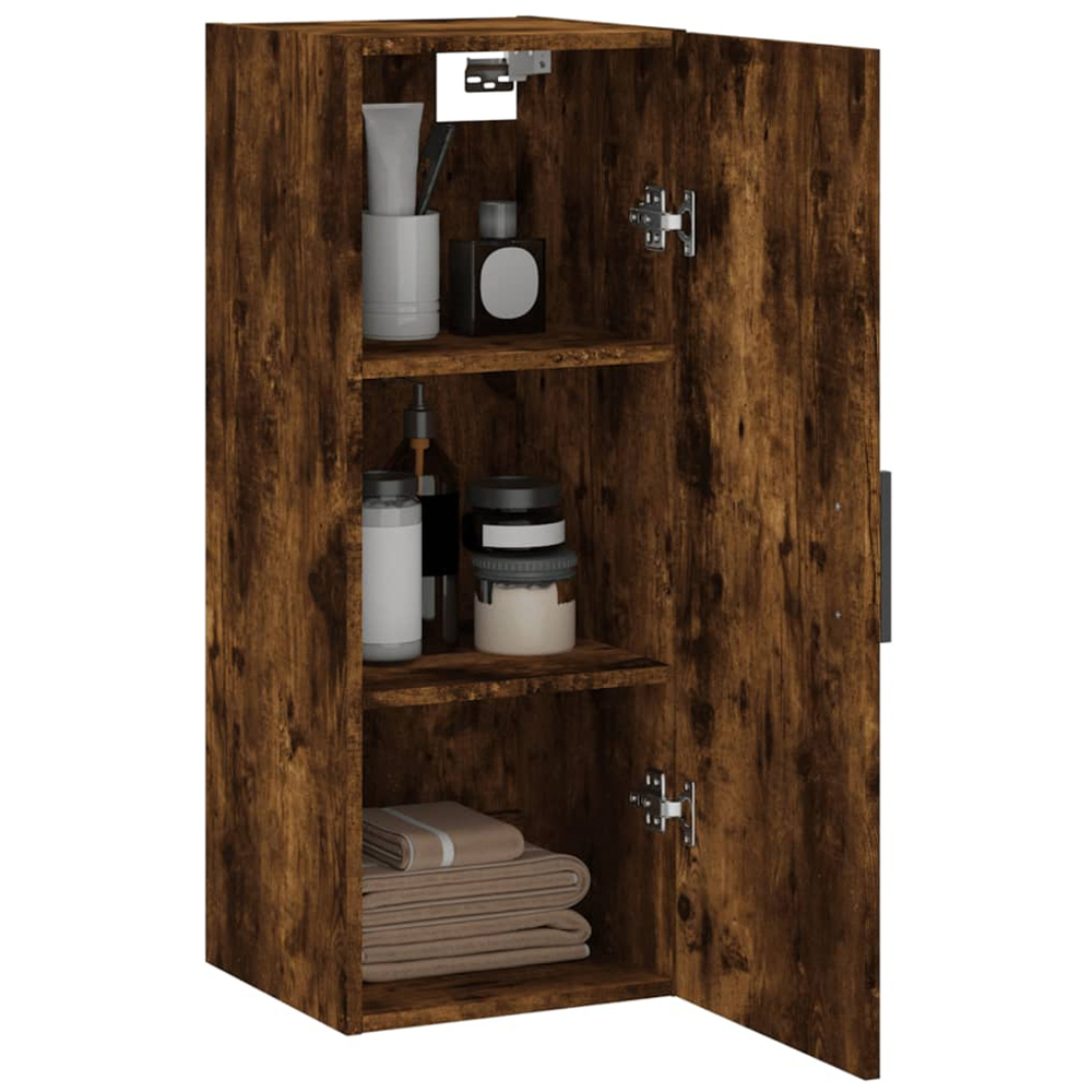 vidaXL Single Door Smoked Oak Wooden Wall-Mounted Cabinet Image 5