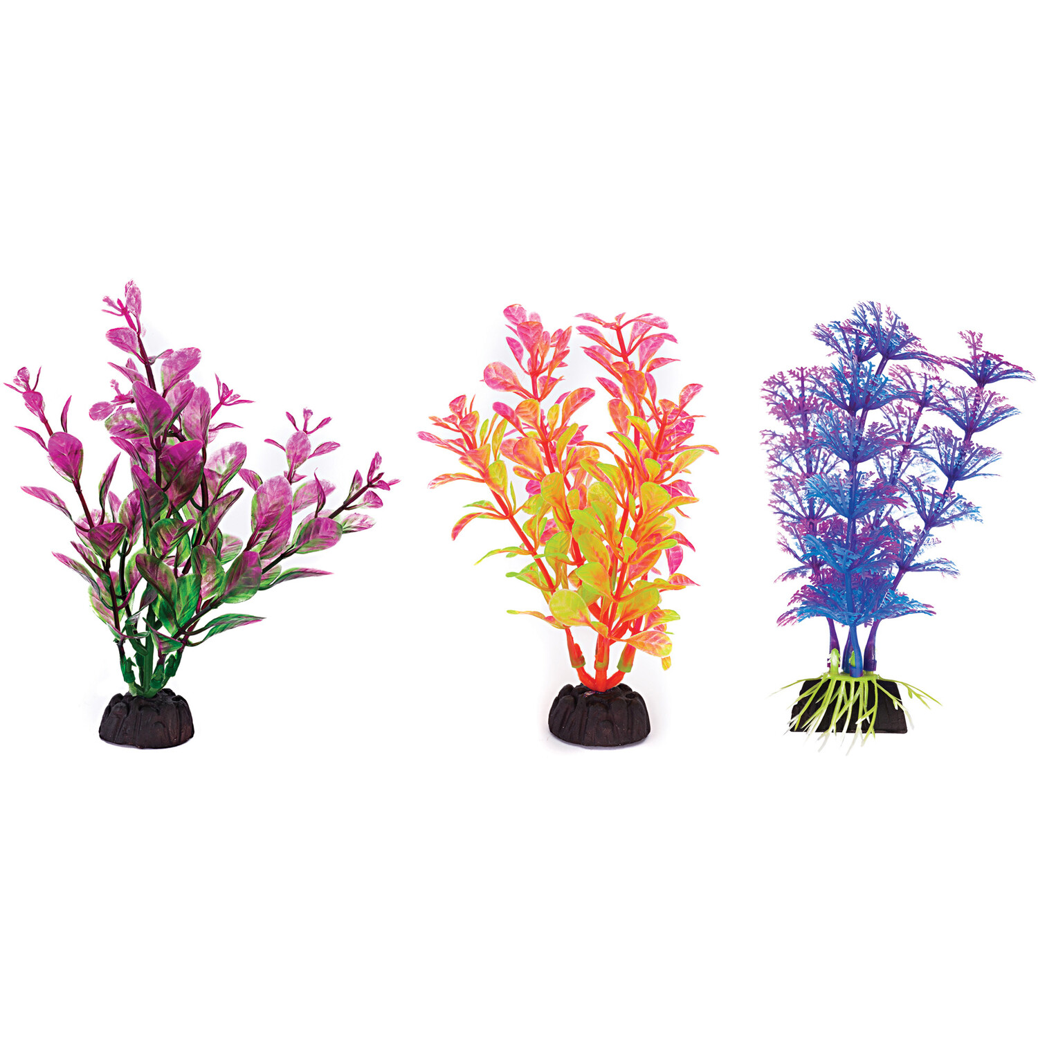 Pack of 6 4" Plastic Plants - Multicolour Image 2