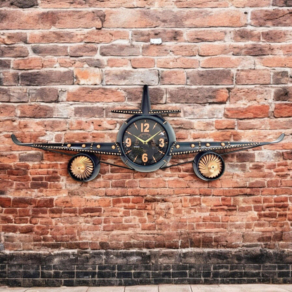 Acacia Home Aeroplane Wall Clock 114cm Image 2