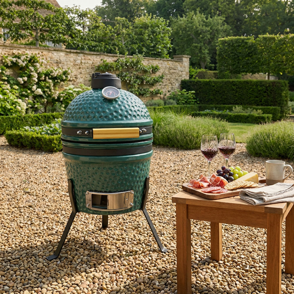 Teal Ceramic Egg Oven BBQ Image 2
