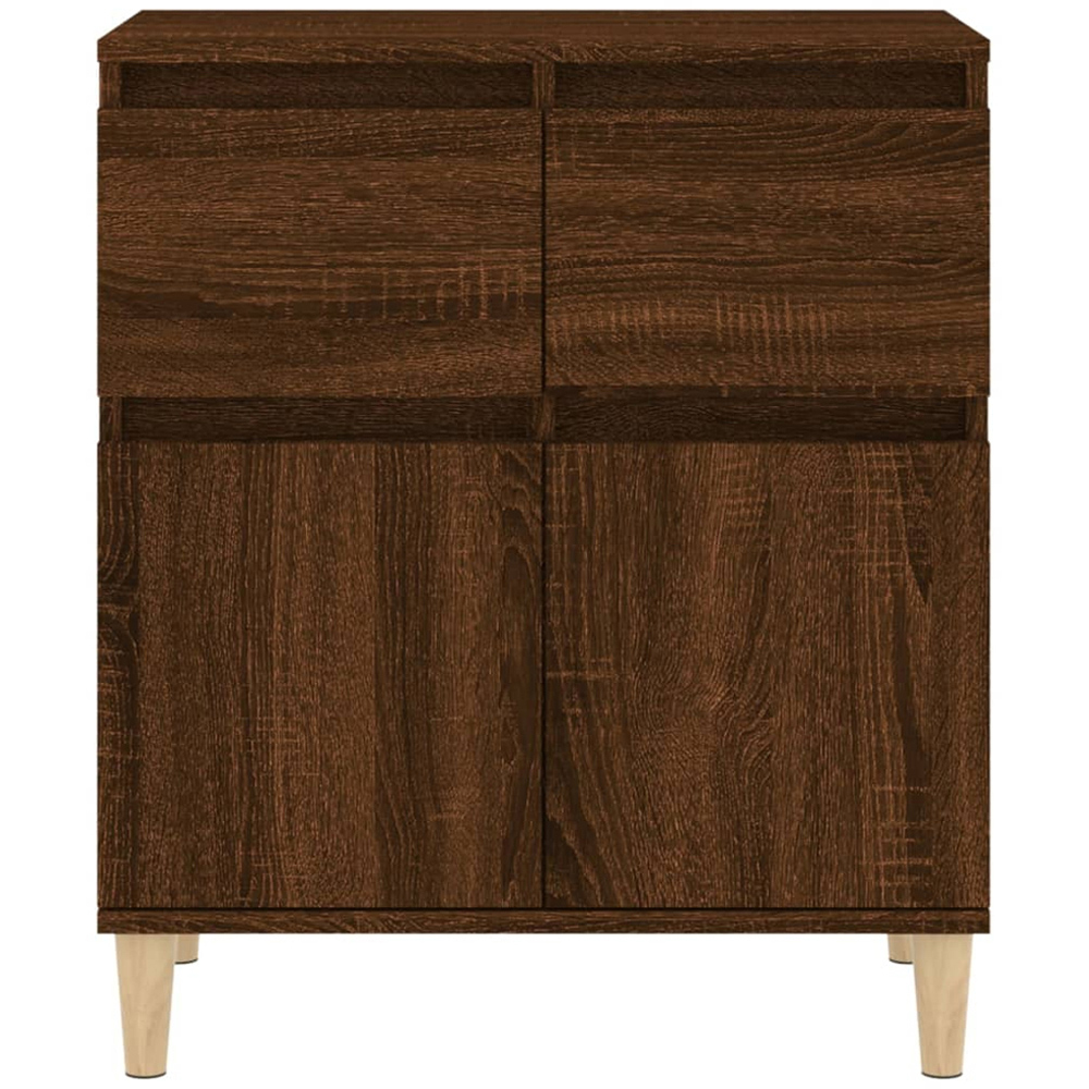vidaXL 2 Door 2 Drawer Brown Oak Sideboard Image 4