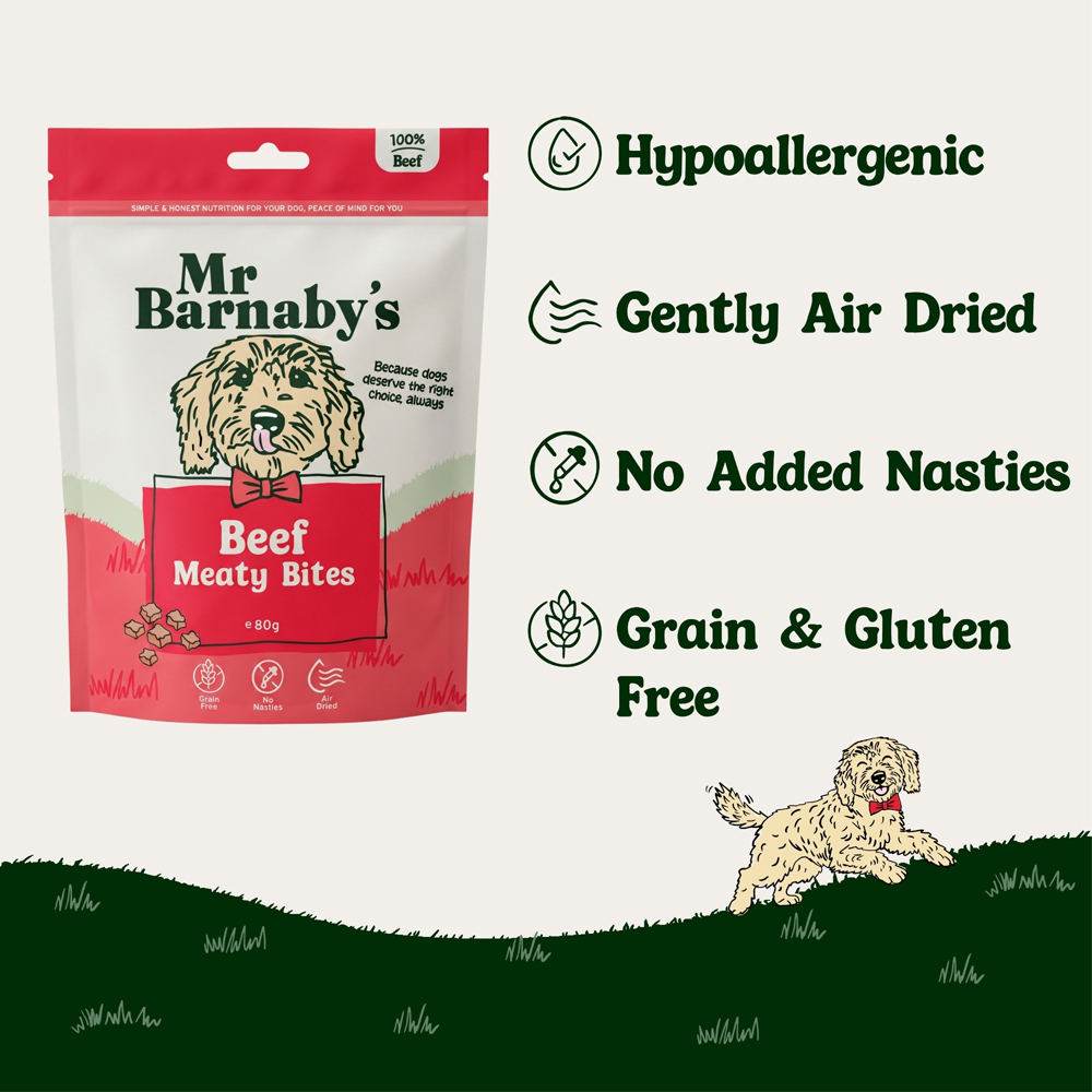 Mr Barnaby's Beef Meaty Bites Dog Treats 80g 4 Pack Image 5