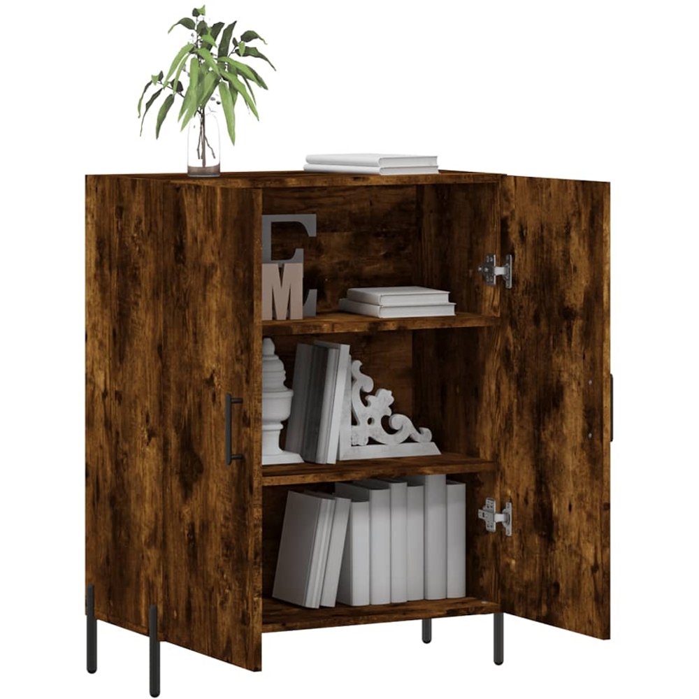 vidaXL 2 Door Smoked Oak Sideboard Image 4