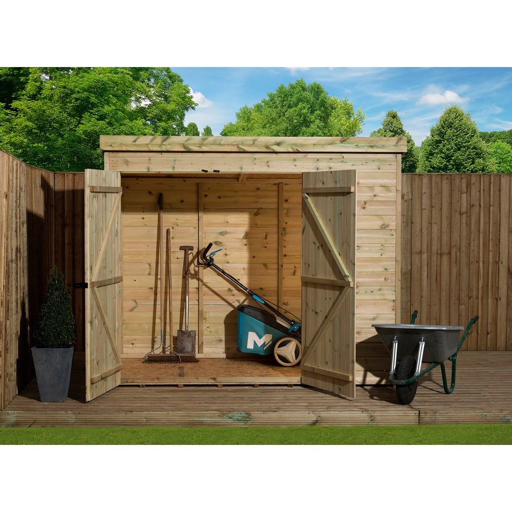 Empire Sheds 4000 8x 6ft Double Door Tongue and Groove Pent Garden Shed Image 4