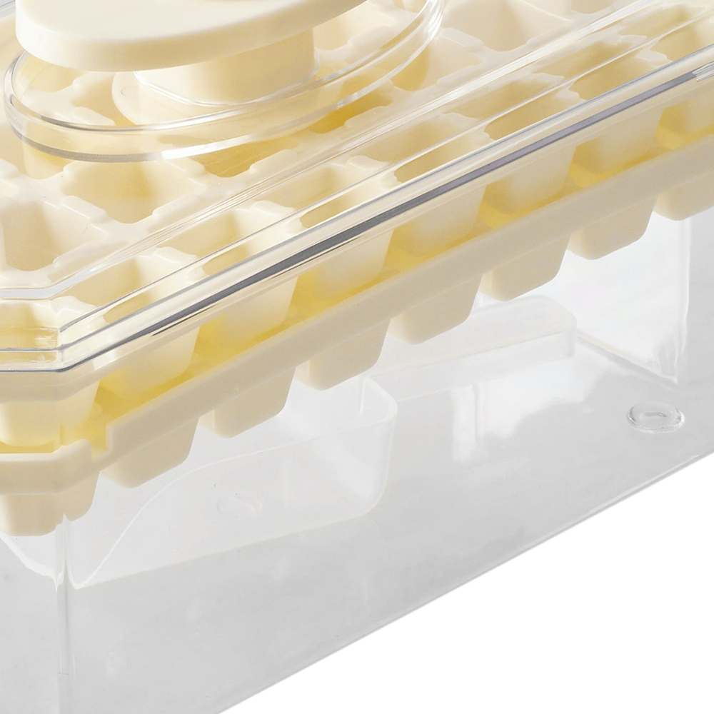Living and Home Cream 64 Grid Press Type Ice Cube Mold Box Image 6