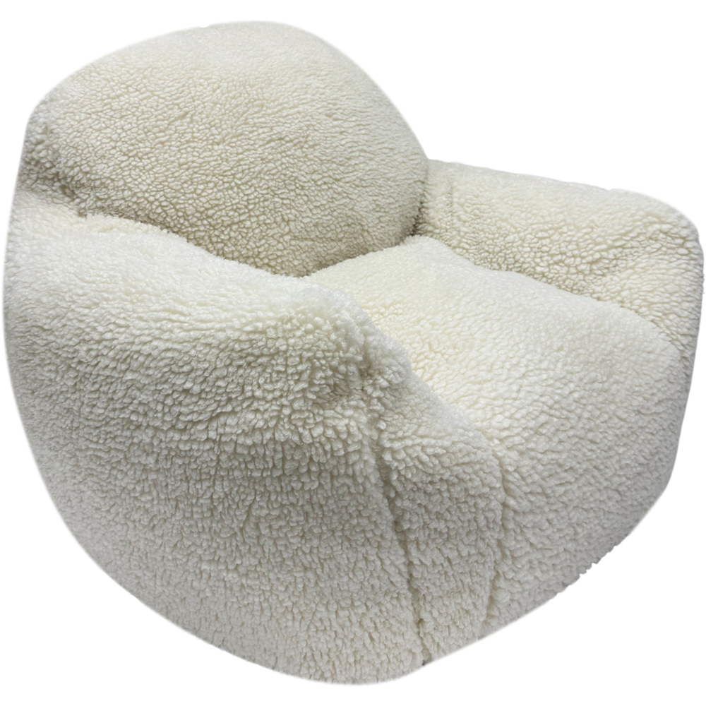 Kaikoo Cream Sherpa Fur Chair Image 3
