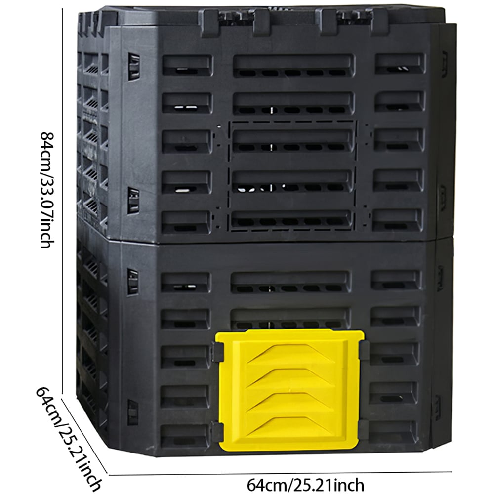 Living and Home Yellow Outdoor Garden Compost Bin with Ventilation 340L Image 4