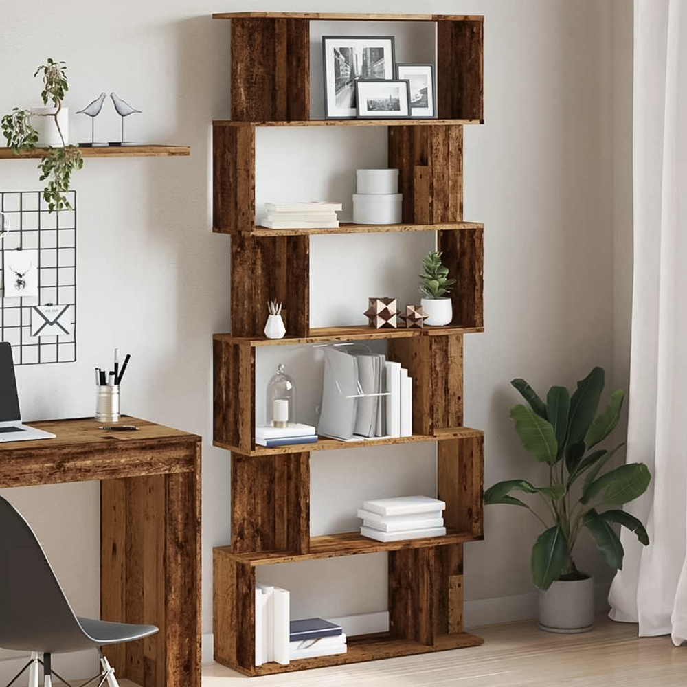 vidaXL 12 Shelf Old Wood Bookcase Image 1