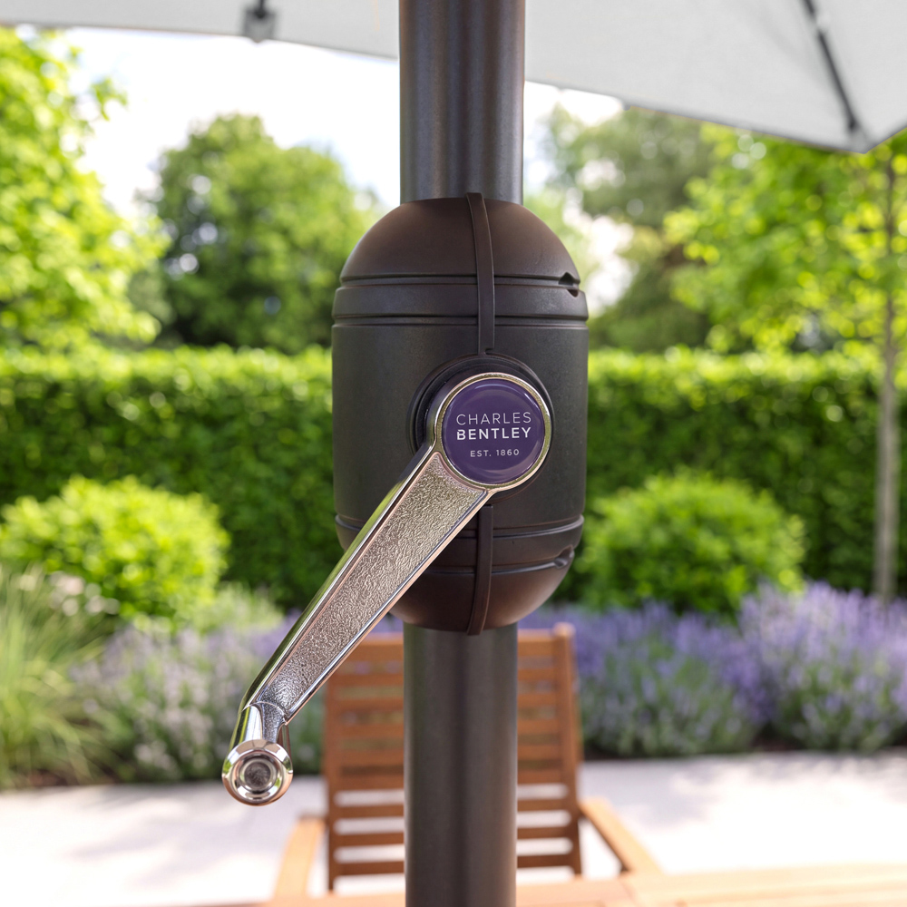 Charles Bentley Grey Rectangle Crank Parasol 3m Image 4