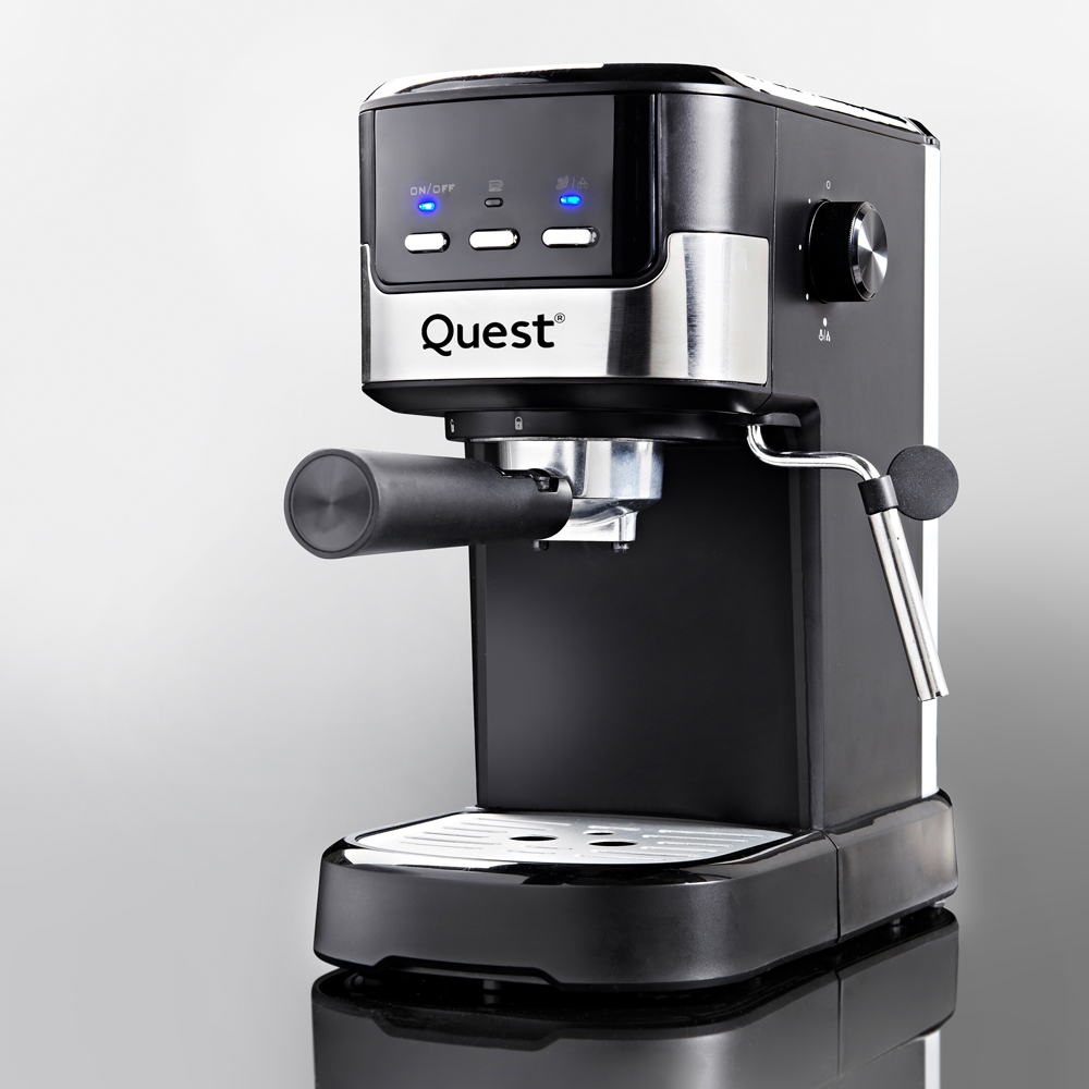 Quest 35169 Black 1.2L Coffee Espresso Machine with Milk Frother Image 8