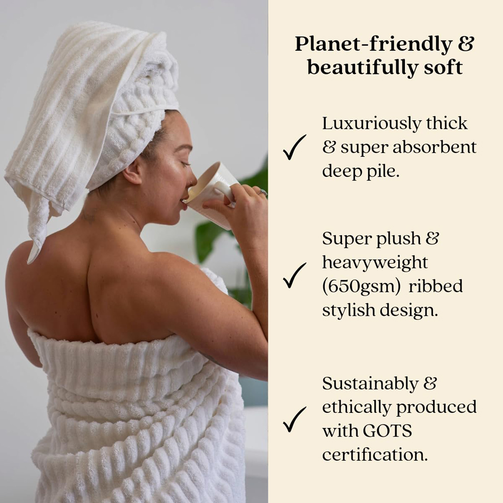 Misona Organic Cotton White Bath Sheet Image 3