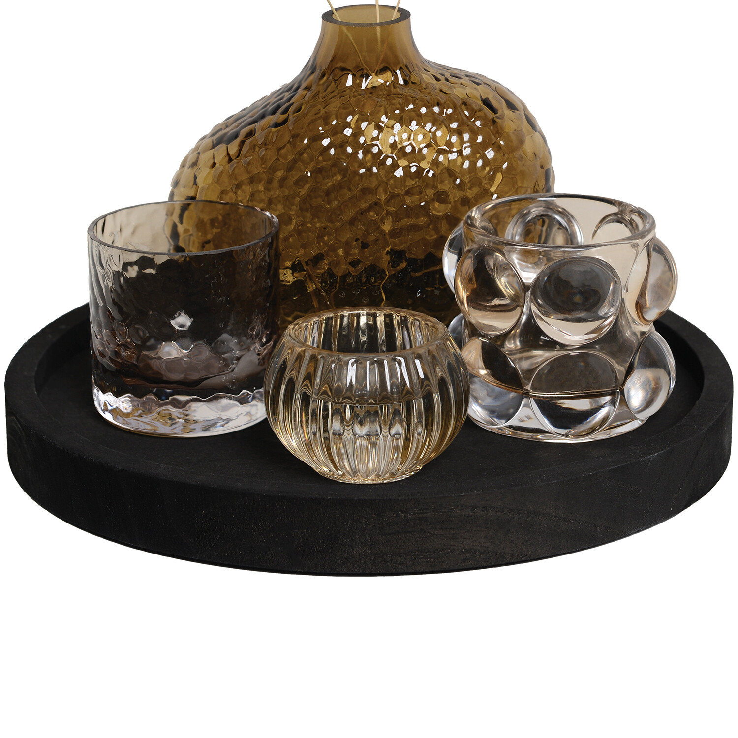 Eden Round Candle Tray Brown Image 3