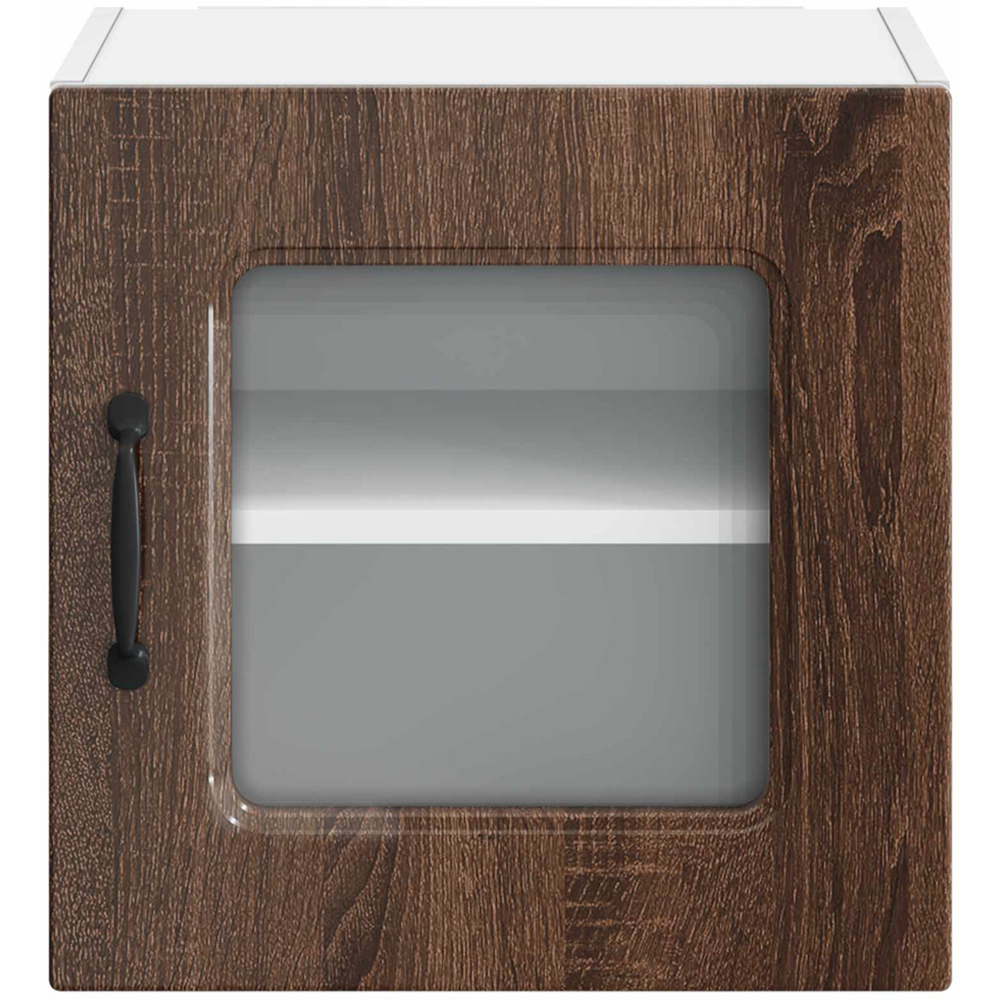vidaXL Kalmar Single Glass Door Brown Oak Wall Mounted Kitchen Cabinet Image 4