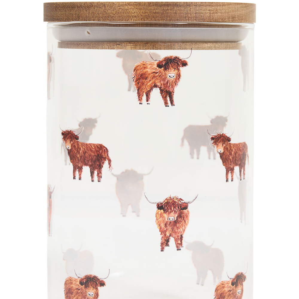 Highland Cow Glass Jar with Lid 650ml Image 2
