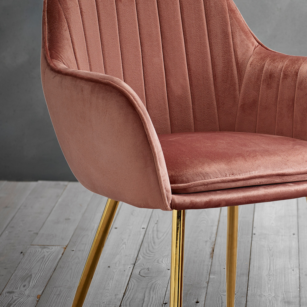 Lara Set of 2 Vintage Pink Dining Chair Image 2