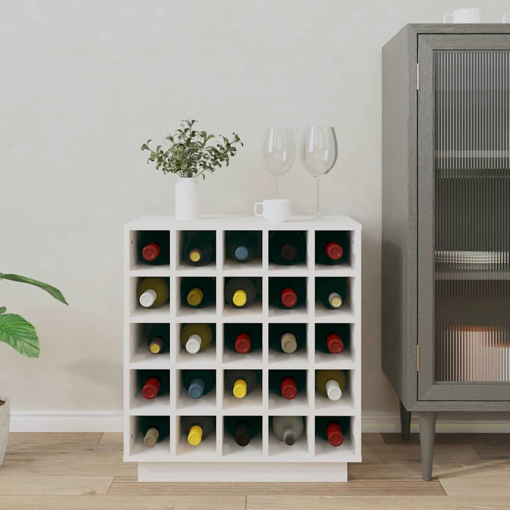 vidaXL 25 Bottle White Freestanding Wine Cabinet Image 5
