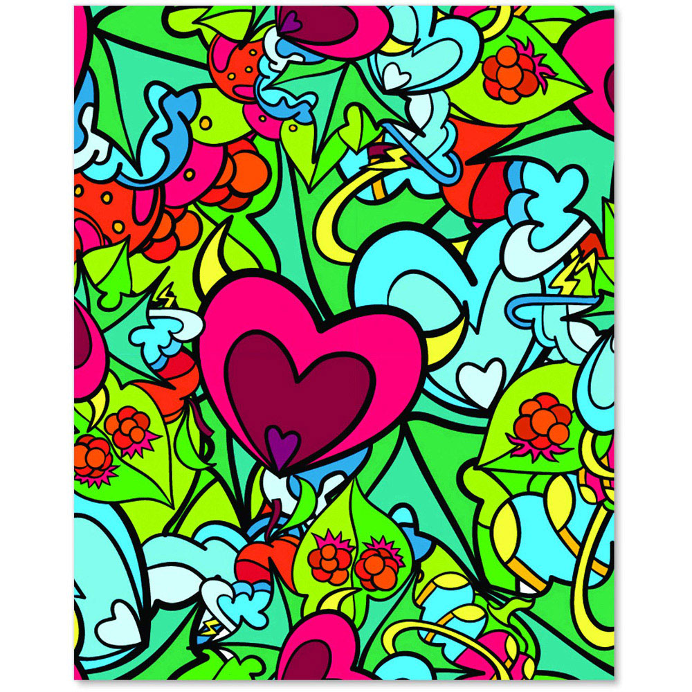 Warren Reed Designer Hippie Psychedelic Pattern Glass Kitchen Splashback 75 x 60cm Image 2